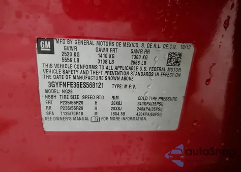 2014 Cadillac Srx Performance Collection z USA, uszkodzony, nr VIN 3GYFNFE36ES568121